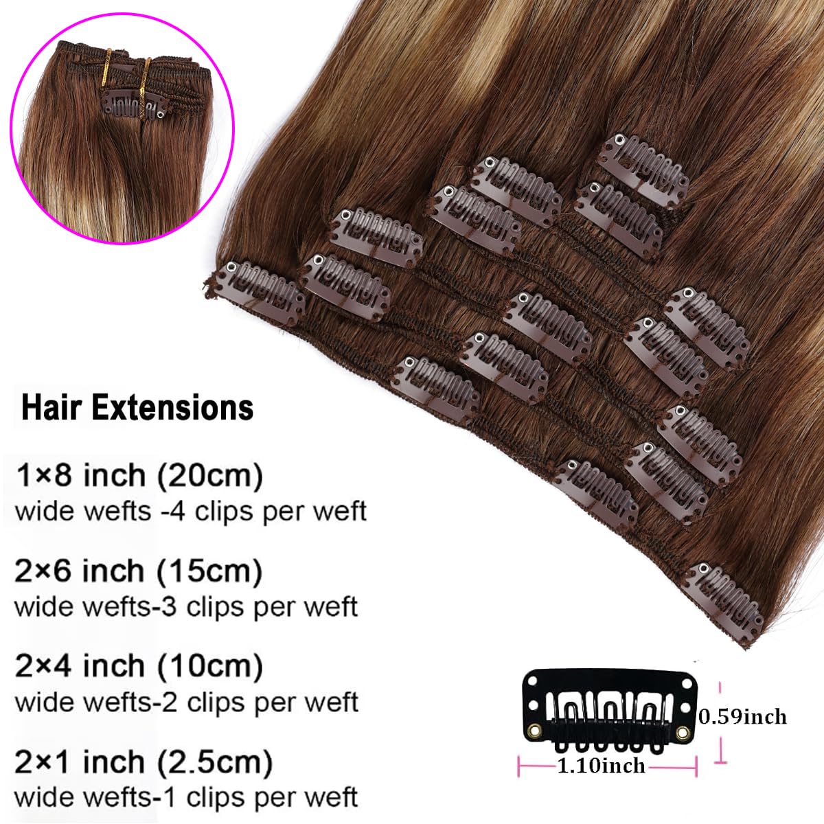 ORIGEN Real Remy hair with double-weft and secure clips for easy wear