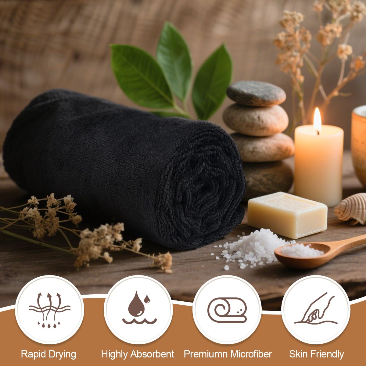 Orightly towels care guide for washing and drying without bleach.