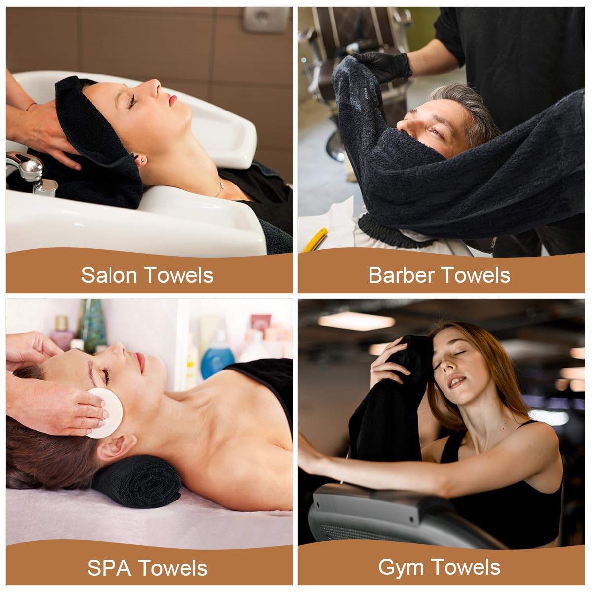 Orightly towels suitable for gym or spa environments.