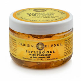 Original Blends flaxseed gel bottle 11oz for family-friendly styling, alcohol-free.