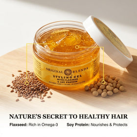 Child-friendly styling with Original Blends flaxseed gel for sleek looks.