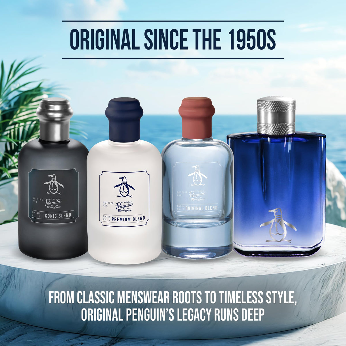 Original Penguin Iconic Blend men's cologne on display for everyday sophistication