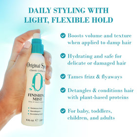 Original Sprout Finishing Mist spray for a flexible hold and easy detangling.