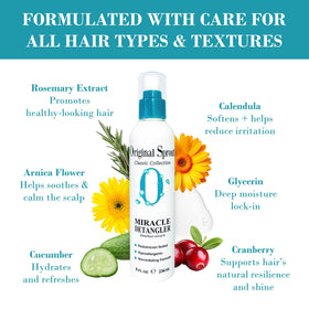 Original Sprout Miracle Detangler Spray demonstrates a light, non-greasy formula for healthy shine