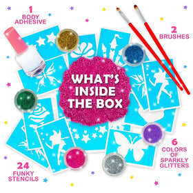 Original Stationery close-up showing sparkle of glitter tattoos