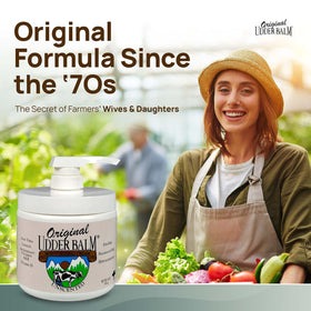 Original Udder Balm hand application shows quick absorption for dry hands