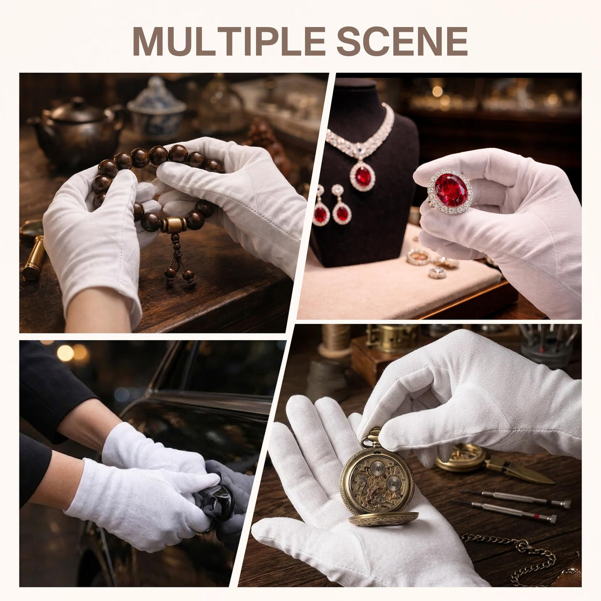 Originbuty white gloves offer soft touch ideal for spa-like at-home care.