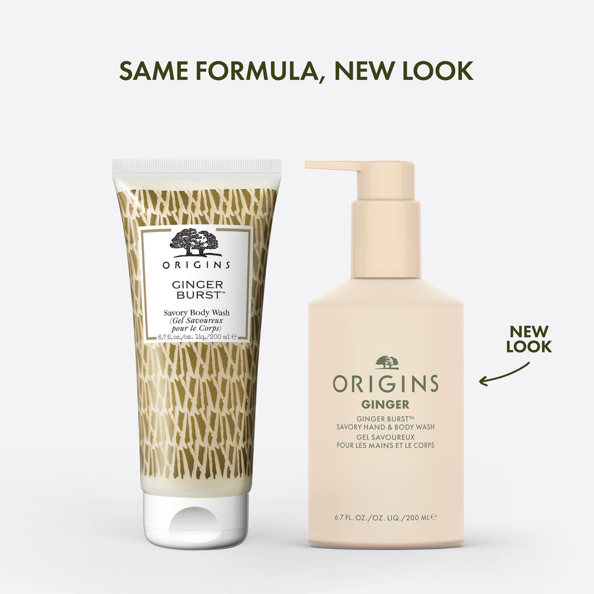 Origins Ginger Burst creamy lather foams for a revitalizing wash experience.