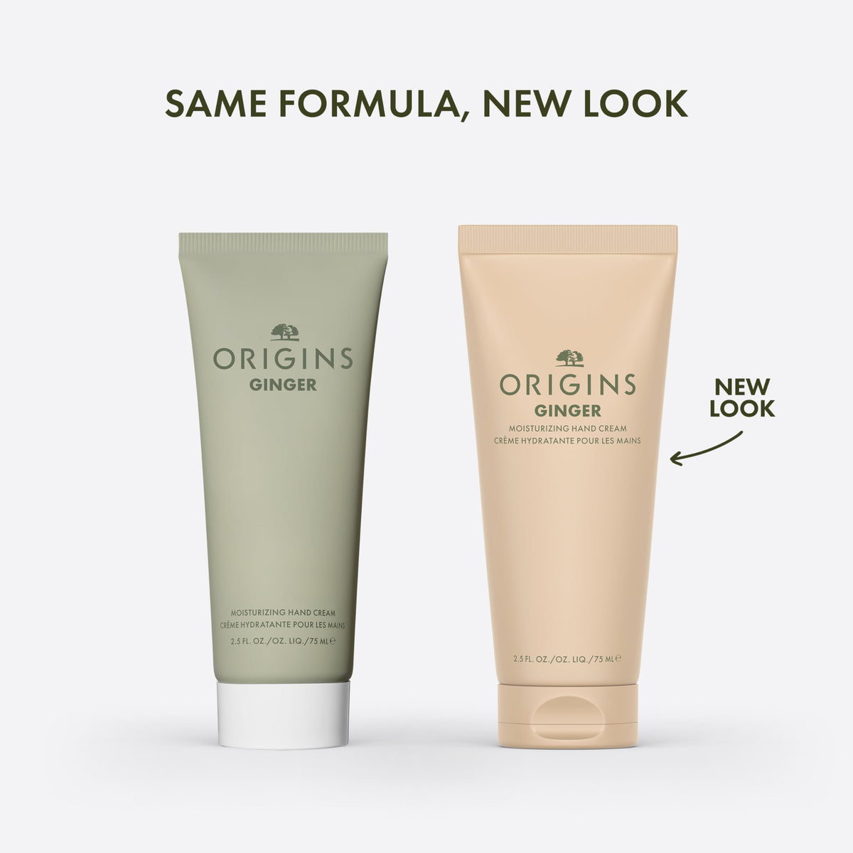 Origins Ginger Hand Cream texture swatch shows quick-absorbing moisture.