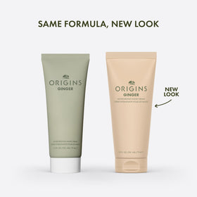Origins Ginger Hand Cream texture swatch shows quick-absorbing moisture.