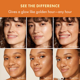 Origins GinZing Pearl Glow swatch emphasizing soft luminescence