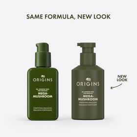 Origins Mega-Mushroom Moisturizer texture swatch demonstrates smooth, fast-absorbing hydration.