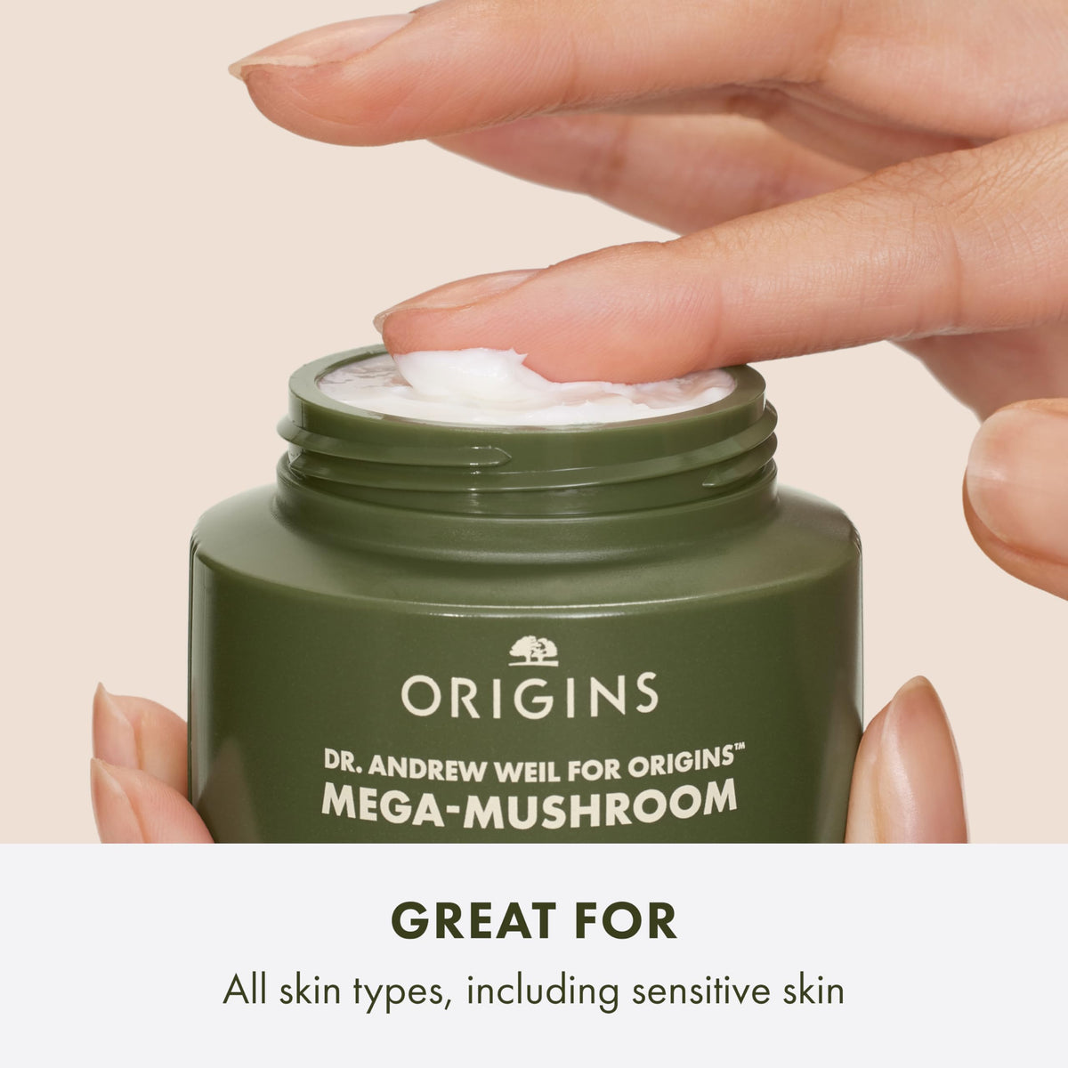 Origins Mega-Mushroom Soothing Cream with reishi mushroom boosts resilience