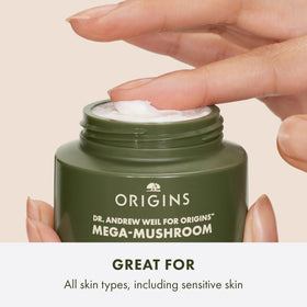 Origins Mega-Mushroom Soothing Cream with reishi mushroom boosts resilience