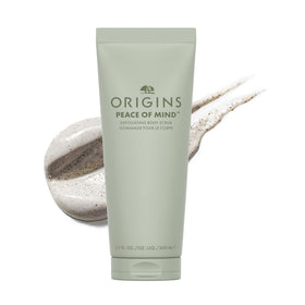 Origins Peace of Mind Scrub texture close-up for gentle exfoliation.