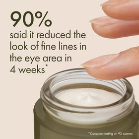 Origins Plantscription eye area application demonstrates soothing under-eye hydration