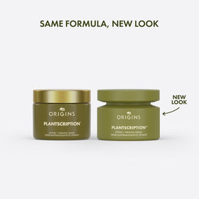Origins Plantscription peptide bottle highlighting lifting and hydrating benefits.