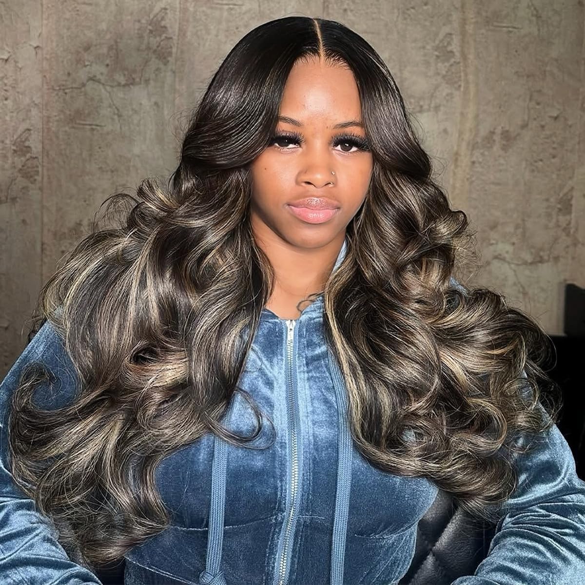 Orijodie 26 inch loose body wave wig for dramatic length and bounce
