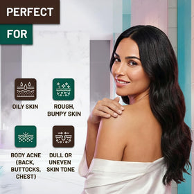 ORISO Salicylic Acid Body Wash label details show cruelty-free, clean formula.