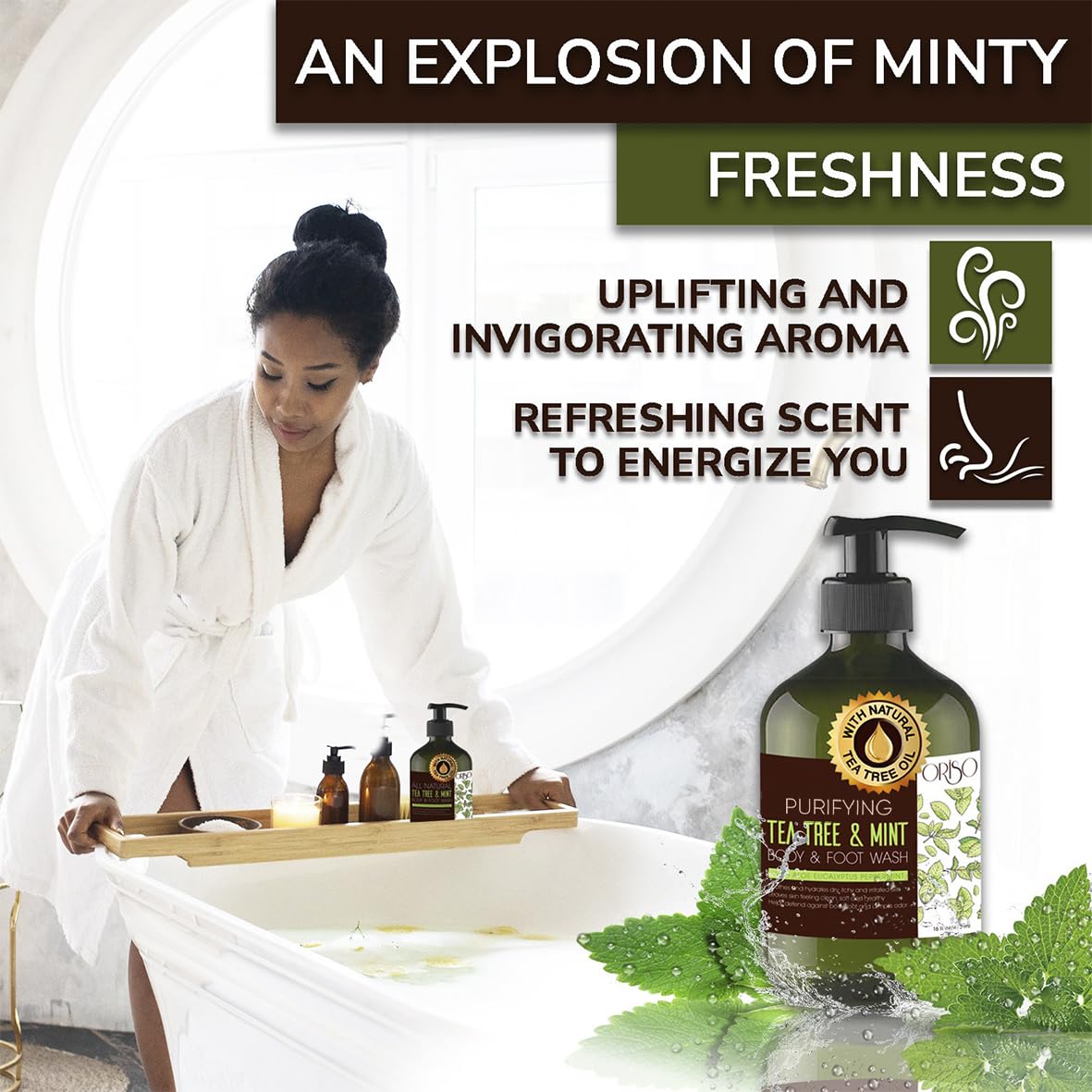 Chamomile and eucalyptus add a calming, refreshing finish to ORISO wash.