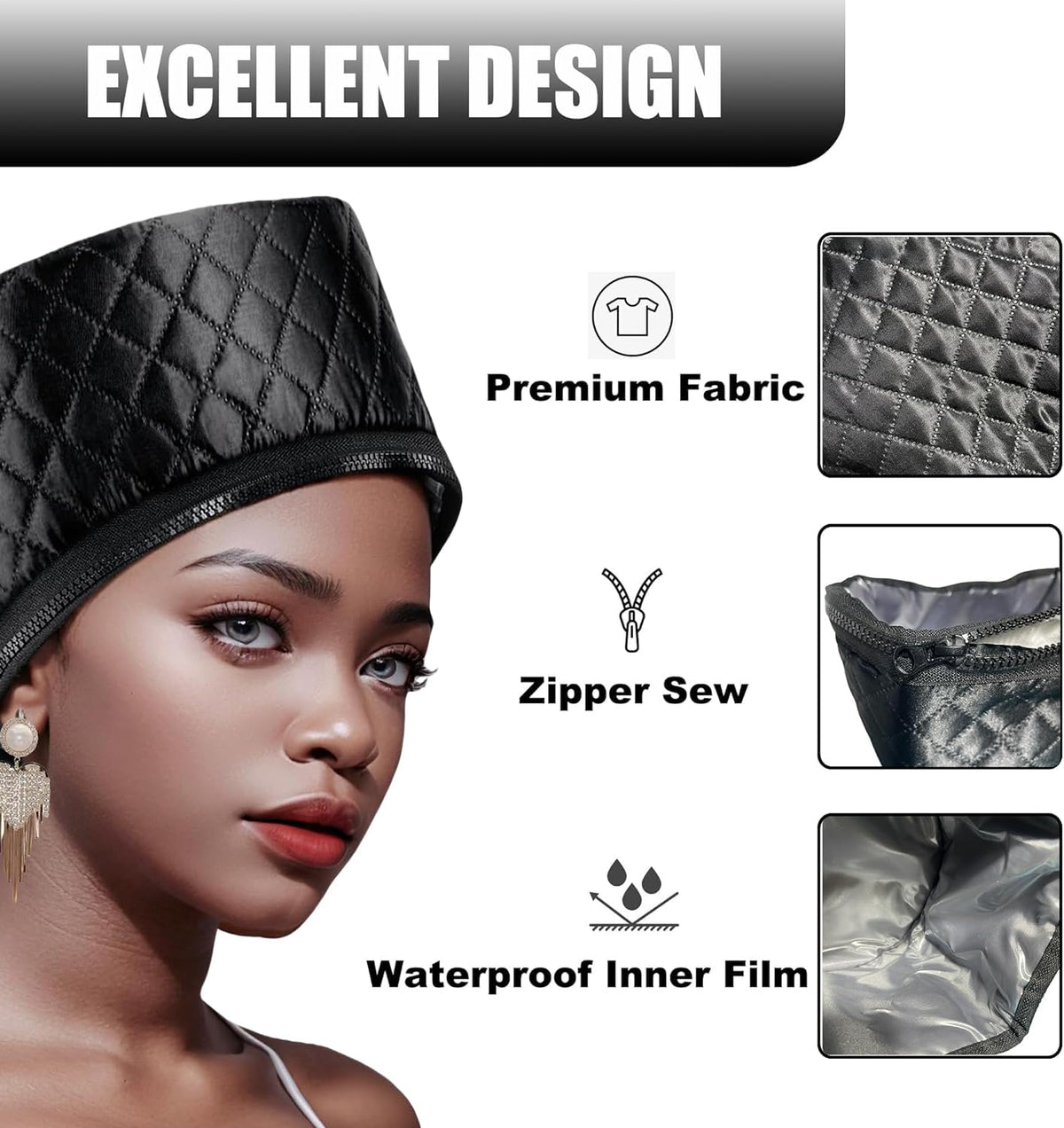 Orjiadian Heat Cap coverage shows full nape and edge protection during treatments