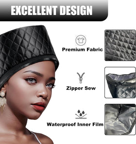 Orjiadian Heat Cap coverage shows full nape and edge protection during treatments