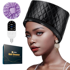 Orjiadian Heat Cap on head for at-home steam conditioning