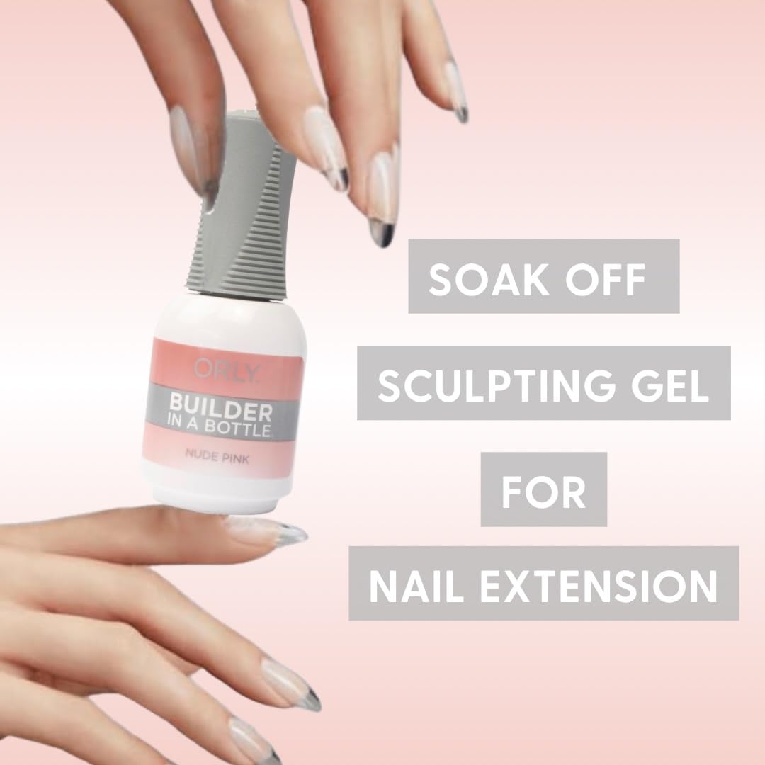 Orly GELFX Builder Nude Pink bottle cap close-up showing soak-off capability