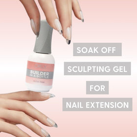 Orly GELFX Builder Nude Pink bottle cap close-up showing soak-off capability