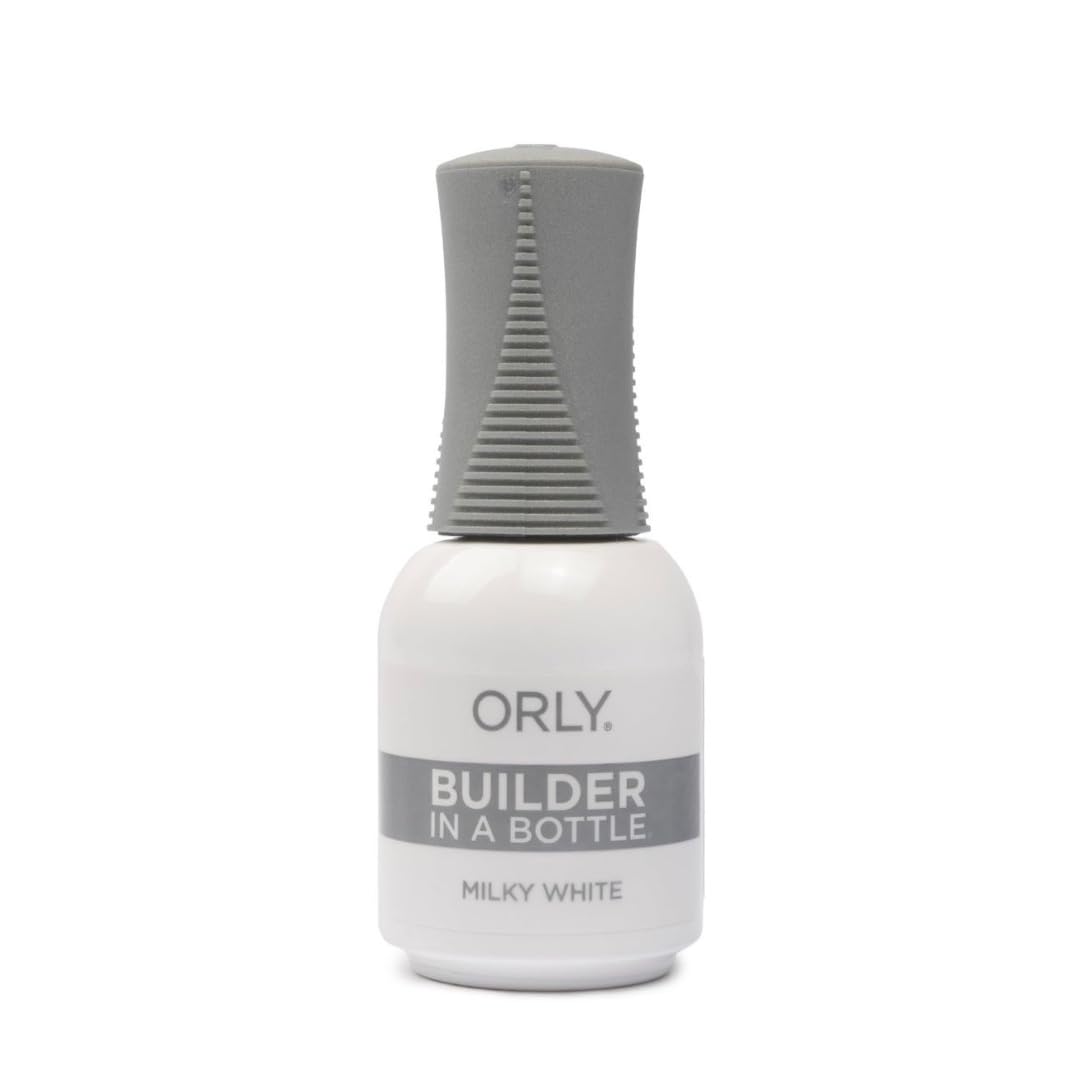 Orly GELFX Builder in a Bottle Milky White brushed to sculpt natural nail extensions.