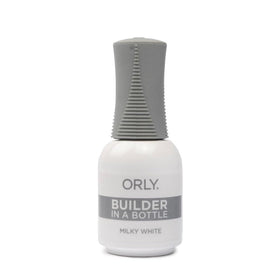 Orly GELFX Builder in a Bottle Milky White brushed to sculpt natural nail extensions.