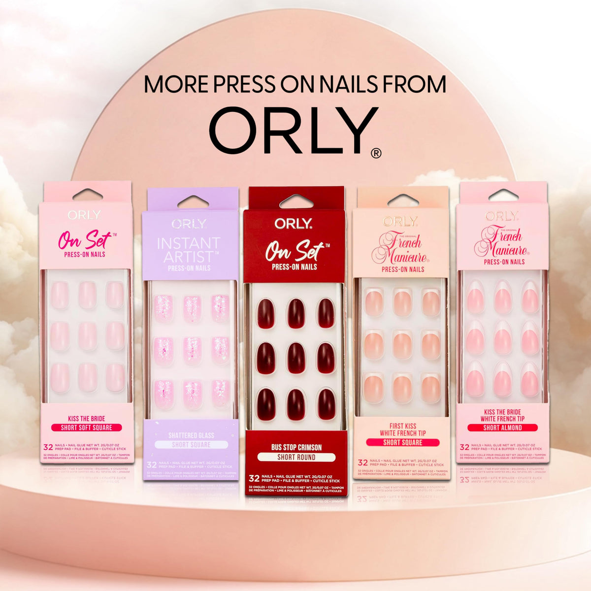 Orly press-on nails crimson red shattered glass finish for bold look