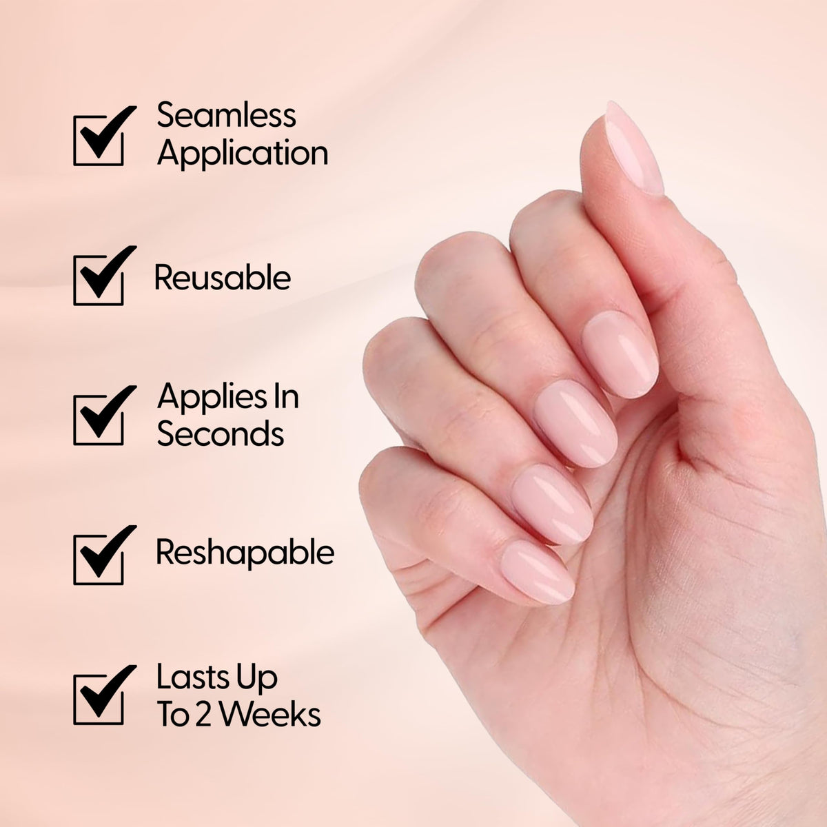 Orly press-on nails square shape First Kiss extra short round for versatile style