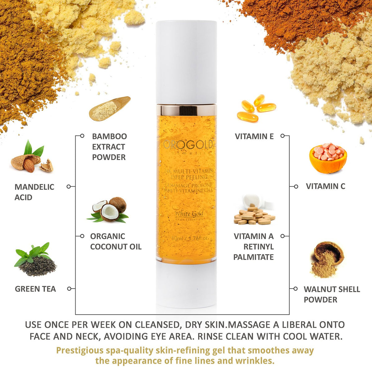 OROGOLD walnut powder particles for gentle polishing and improved tone