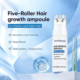 Orrenaturals roll-on applicator close-up for precise scalp coverage.