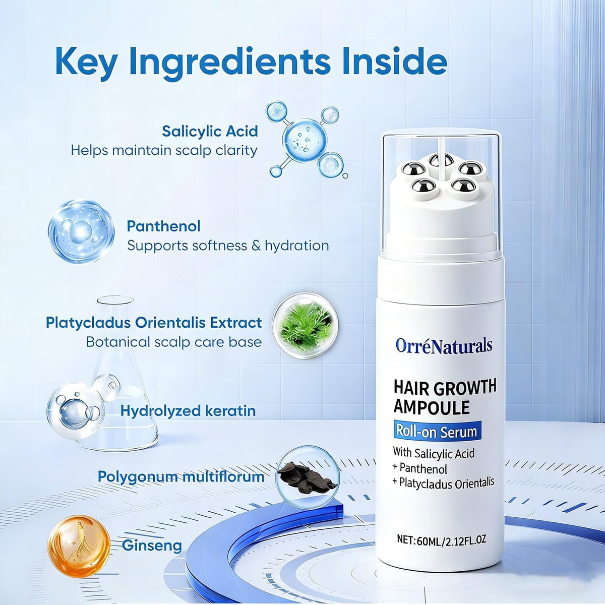 Orrenaturals salicylic acid serum image highlighting cleansing action.