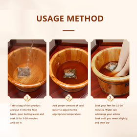 Orretter Foot soak in warm water releasing soothing herbal aroma.