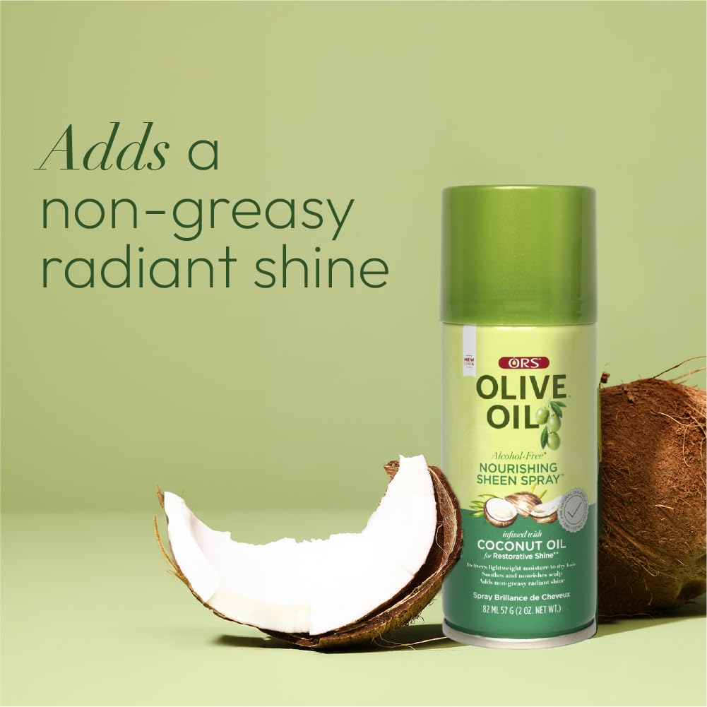 ORS Alcohol-free sheen spray adds healthy shine to braids.