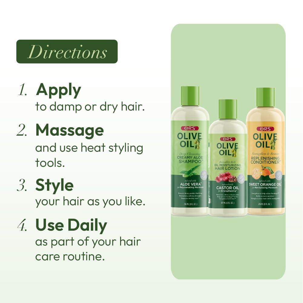 ORS hair care duo on shelf after shower ready for styling