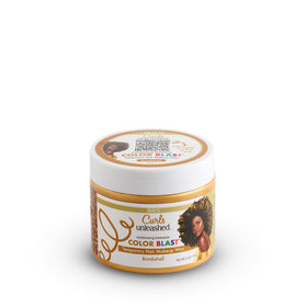 6.0 oz ORS Curls Unleashed Bombshell color swirl on hair.