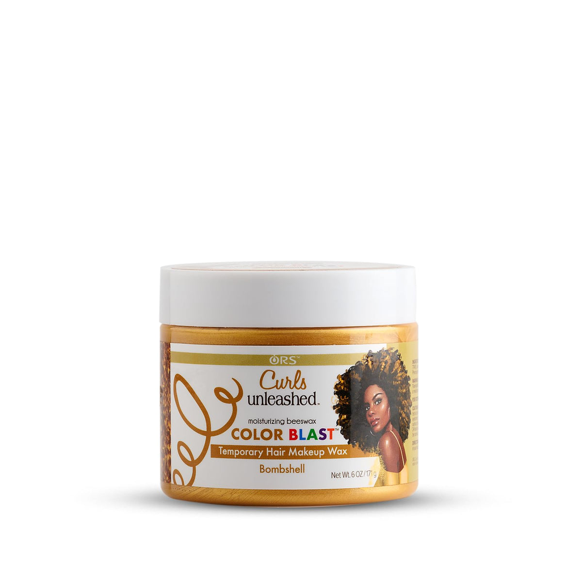 ORS Curls Unleashed Color Blast wax bottle for vibrant styling and defined curls.