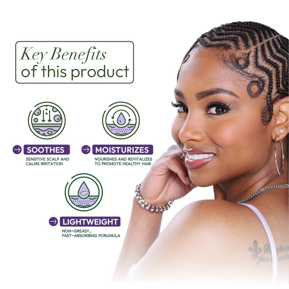 ORS Olive Oil Braidzone applying on braids for soothing scalp relief