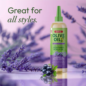 ORS Olive Oil Braidzone lavender drops delivering calming fragrance during routine
