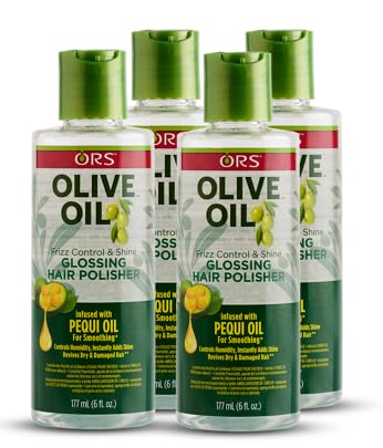 ORS Olive Oil Glossing Polisher bottle for shine and hydration.
