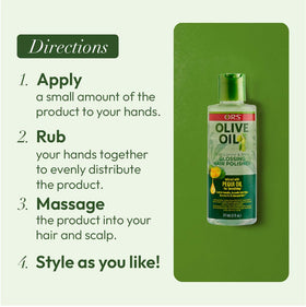 ORS Olive Oil Glossing Polisher frizz protection for damp weather.