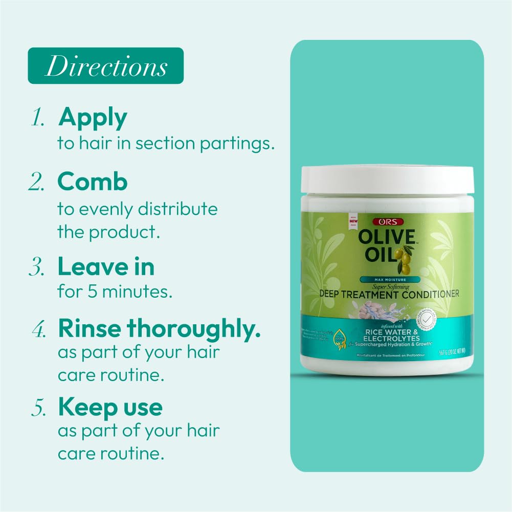 Packaging of ORS Olive Oil Max Moisture conditioner on display