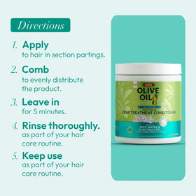 Packaging of ORS Olive Oil Max Moisture conditioner on display