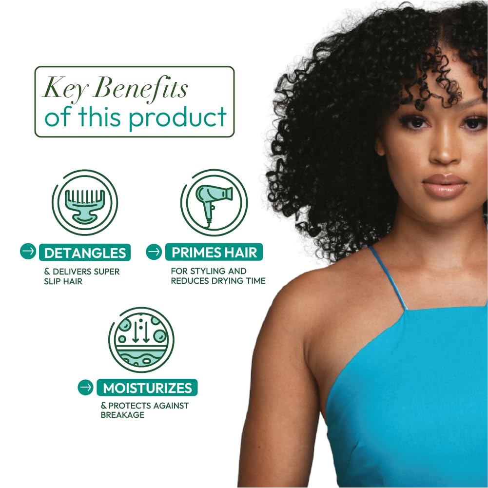 Ingredients photo showcases rice water, olive oil, electrolytes for nourishing moisture