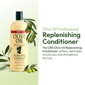 ORS Organic Root Stimulator label close-up signals replenishing moisture and shine.