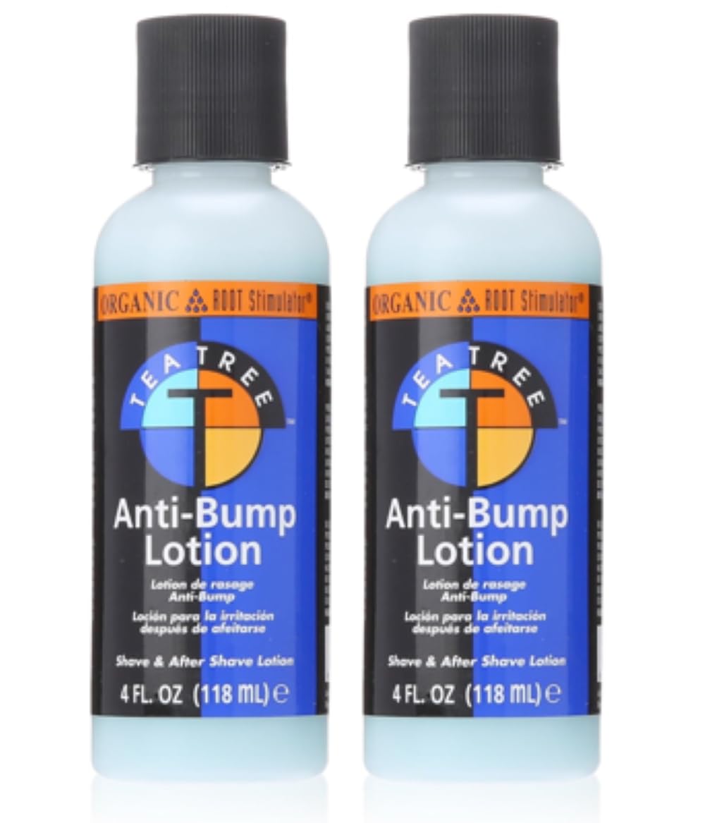 ORS Tea Tree Oil Anti Bump Lotion bottle for shaving and aftercare.